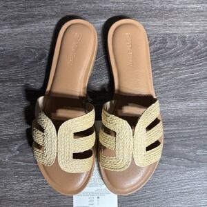 The Drop Monika Slides Shoes Womens Size 8 Raffia Woven Strappy Sandals Boho NWT